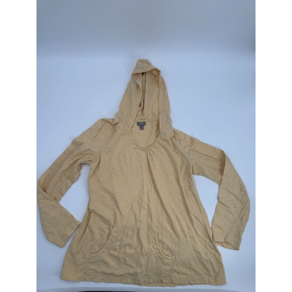 J. Jill Pullover Hoodie Women's Medium Beige Long Sleeve Stretch Lightweight